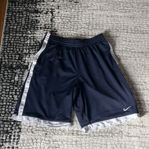 Nike Men's Dark Blue Athletic Shorts with White Trim